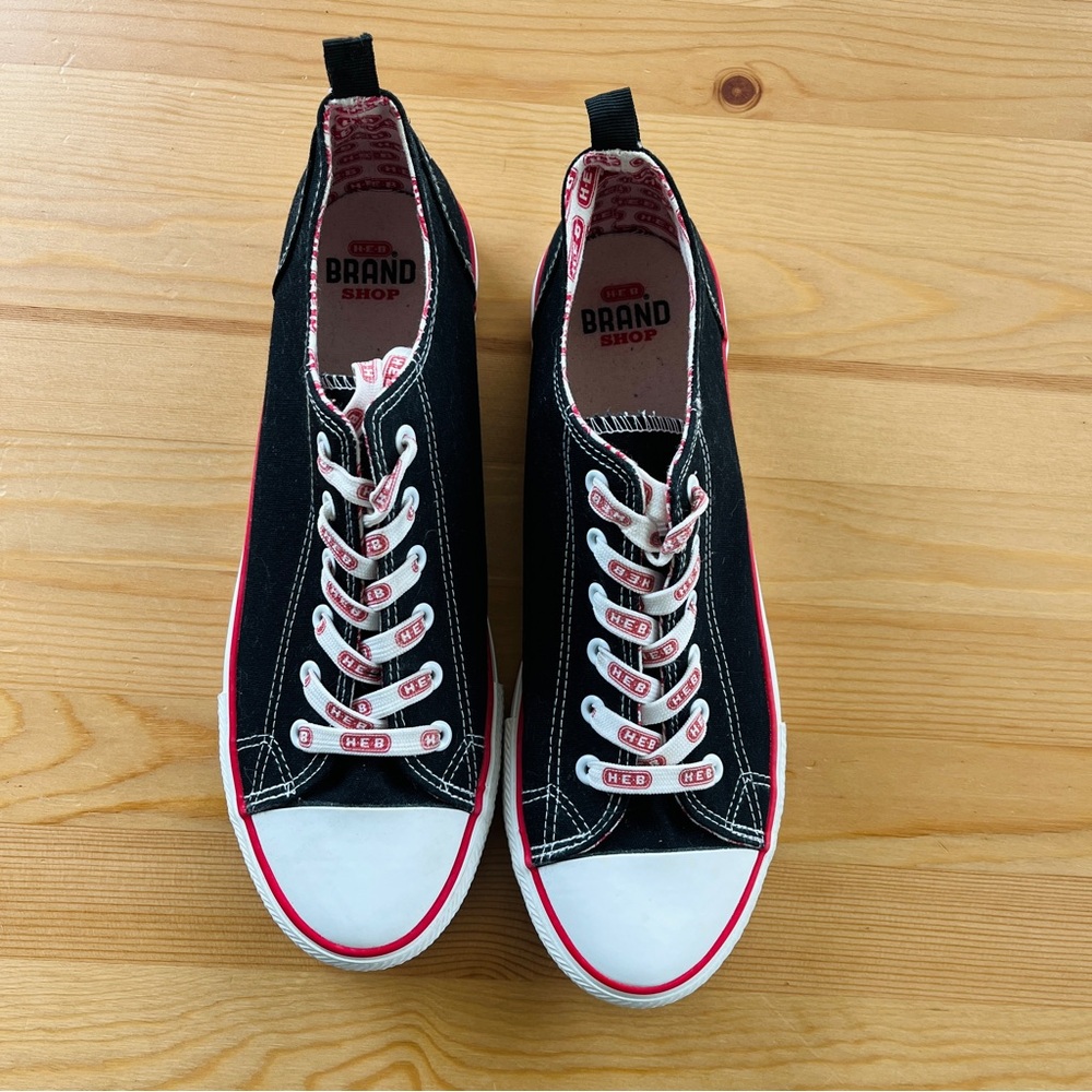 Mens H-E-B Brand Shop Black and White Sneakers